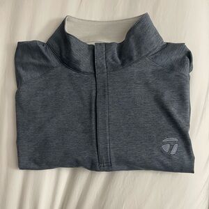 TaylorMade embroidered Peter Millar Gray Quarter-Zip Pullover